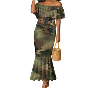 761st Tank Battalion Black Panthers Mermaid Dress Come Out Fighting Military - Camouflage Halftone