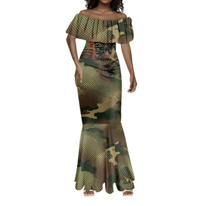761st Tank Battalion Black Panthers Mermaid Dress Come Out Fighting Military - Camouflage Halftone