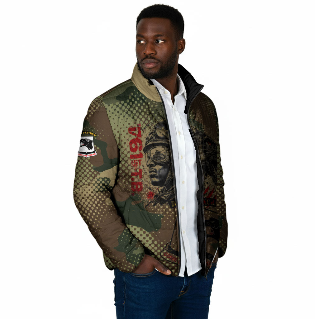 761st Tank Battalion Black Panthers Padded Jacket Come Out Fighting Military - Camouflage Halftone
