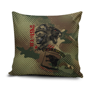 761st Tank Battalion Black Panthers Pillow Cover Come Out Fighting Military - Camouflage Halftone