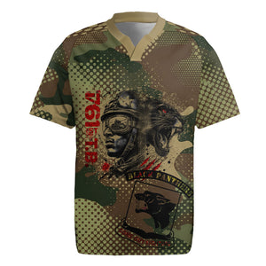 761st Tank Battalion Black Panthers Rugby Jersey Come Out Fighting Military - Camouflage Halftone