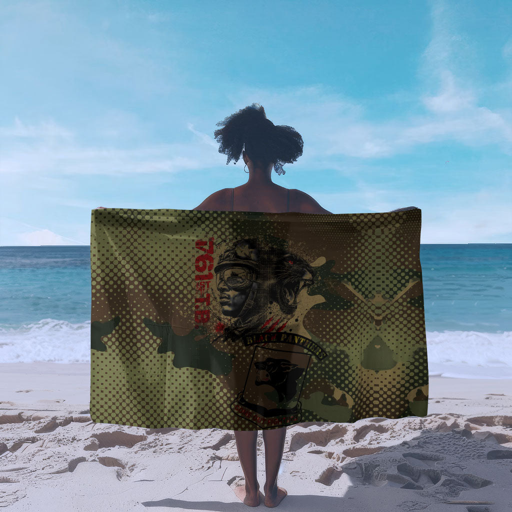 761st Tank Battalion Black Panthers Sarong Come Out Fighting Military - Camouflage Halftone