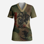 761st Tank Battalion Black Panthers Scrub Top Come Out Fighting Military - Camouflage Halftone