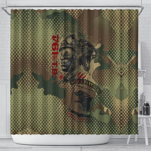 761st Tank Battalion Black Panthers Shower Curtain Come Out Fighting Military - Camouflage Halftone