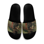 761st Tank Battalion Black Panthers Slide Sandals Come Out Fighting Military - Camouflage Halftone