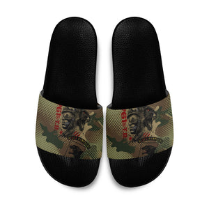 761st Tank Battalion Black Panthers Slide Sandals Come Out Fighting Military - Camouflage Halftone