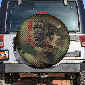 761st Tank Battalion Black Panthers Spare Tire Cover Come Out Fighting Military - Camouflage Halftone