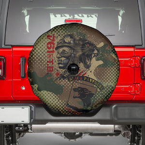 761st Tank Battalion Black Panthers Spare Tire Cover Come Out Fighting Military - Camouflage Halftone