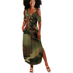 761st Tank Battalion Black Panthers Summer Maxi Dress Come Out Fighting Military - Camouflage Halftone