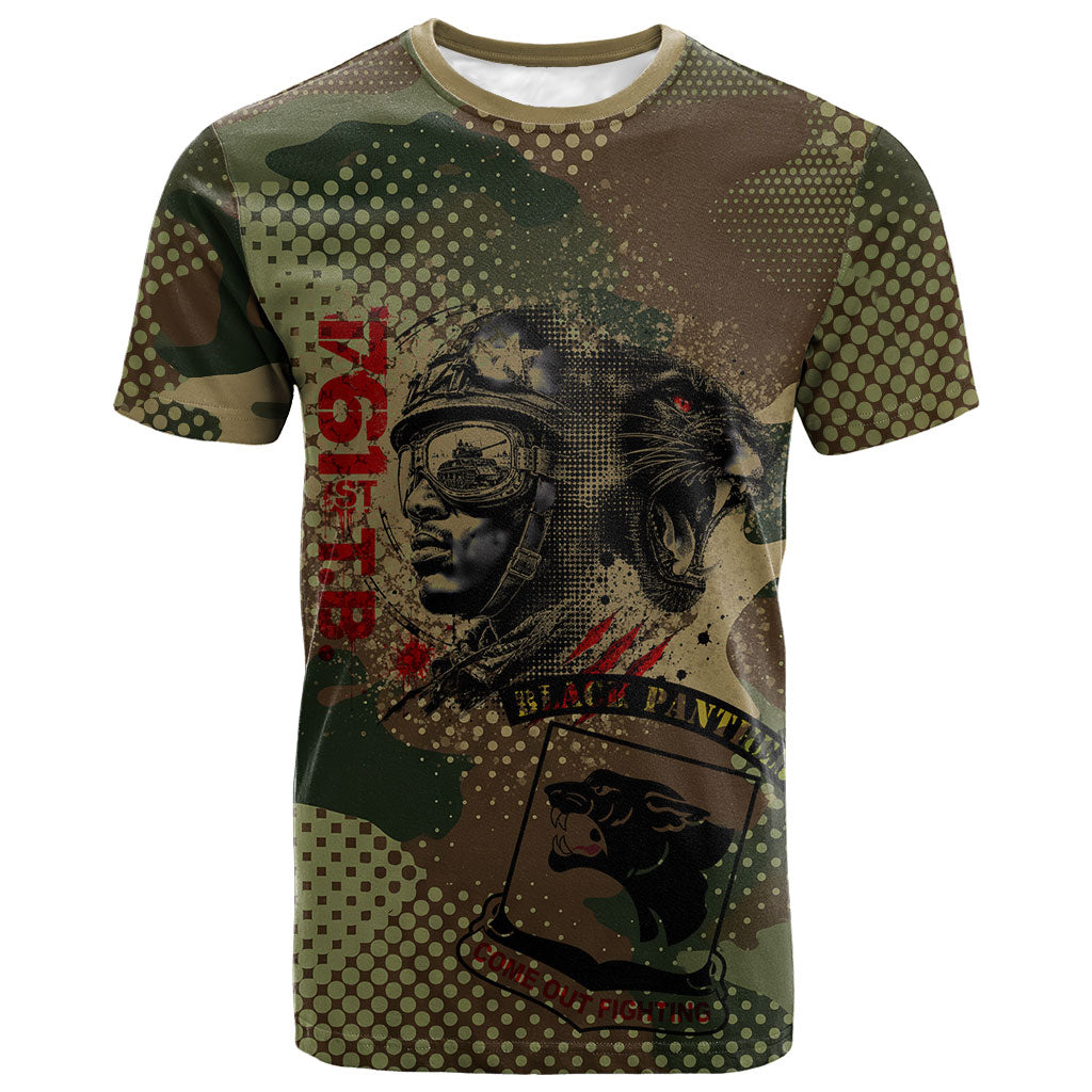 761st Tank Battalion Black Panthers T shirt Come Out Fighting Military - Camouflage Halftone