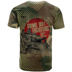 761st Tank Battalion Black Panthers T shirt Come Out Fighting Military - Camouflage Halftone