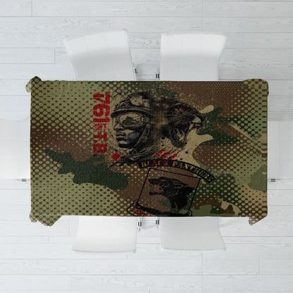 761st Tank Battalion Black Panthers Tablecloth Come Out Fighting Military - Camouflage Halftone