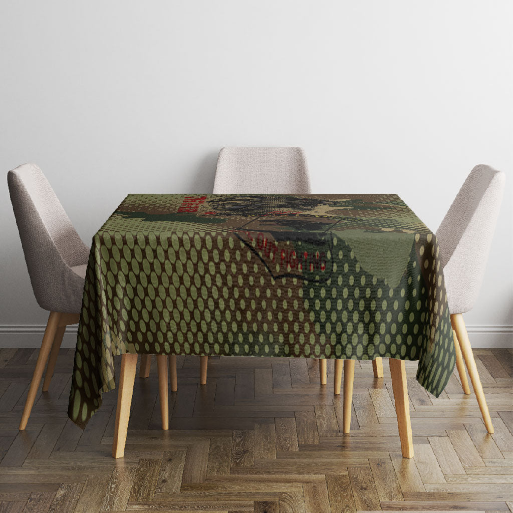 761st Tank Battalion Black Panthers Tablecloth Come Out Fighting Military - Camouflage Halftone