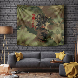 761st Tank Battalion Black Panthers Tapestry Come Out Fighting Military - Camouflage Halftone