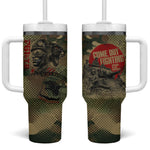761st Tank Battalion Black Panthers Tumbler With Handle Come Out Fighting Military - Camouflage Halftone