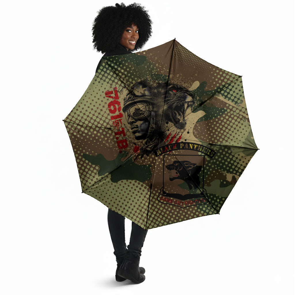 761st Tank Battalion Black Panthers Umbrella Come Out Fighting Military - Camouflage Halftone