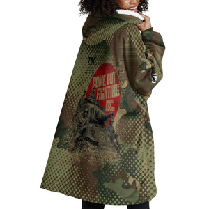 761st Tank Battalion Black Panthers Wearable Blanket Hoodie Come Out Fighting Military - Camouflage Halftone