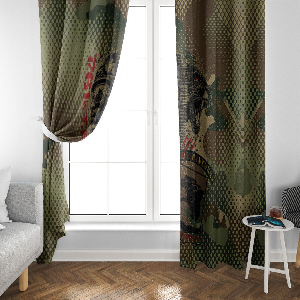 761st Tank Battalion Black Panthers Window Curtain Come Out Fighting Military - Camouflage Halftone