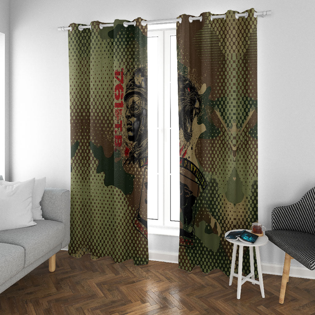 761st Tank Battalion Black Panthers Window Curtain Come Out Fighting Military - Camouflage Halftone