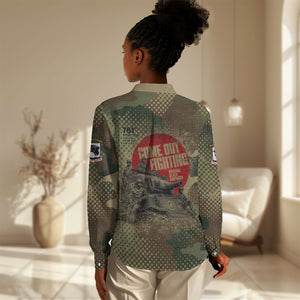 761st Tank Battalion Black Panthers Women Casual Shirt Come Out Fighting Military - Camouflage Halftone