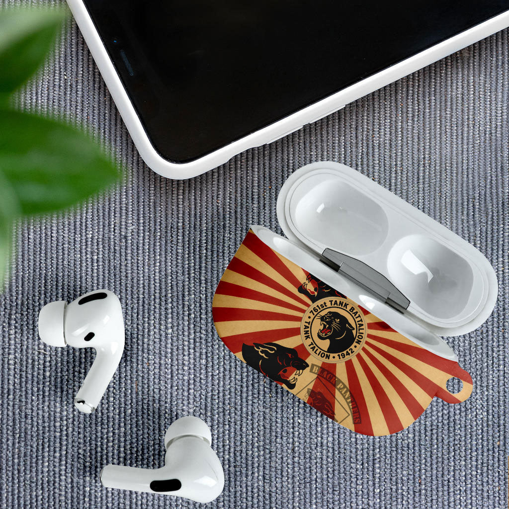 Black Panthers 761st Tank Battalion AirPods Case Come Out Fighting Retro Military