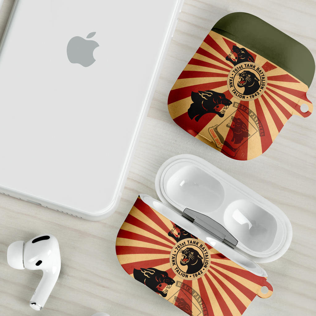 Black Panthers 761st Tank Battalion AirPods Case Come Out Fighting Retro Military
