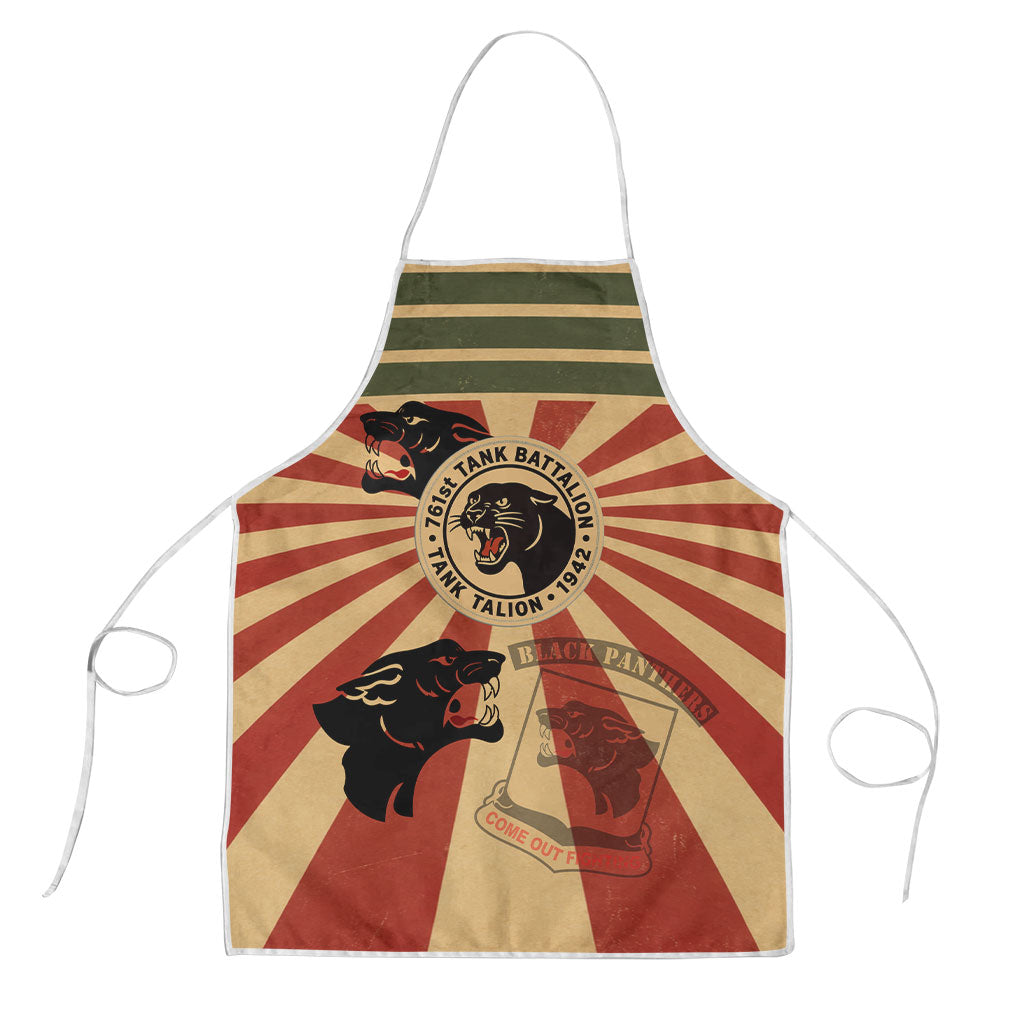 Black Panthers 761st Tank Battalion Apron Come Out Fighting Retro Military