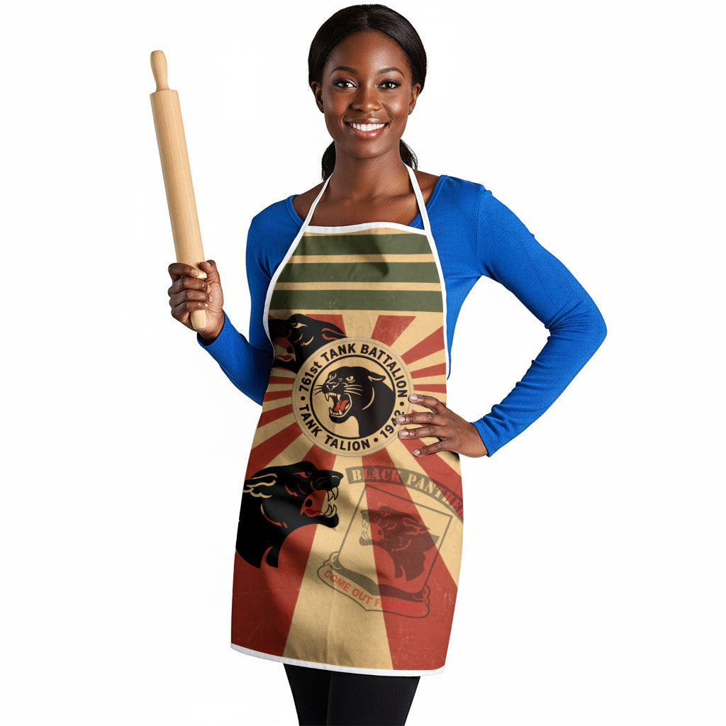 Black Panthers 761st Tank Battalion Apron Come Out Fighting Retro Military