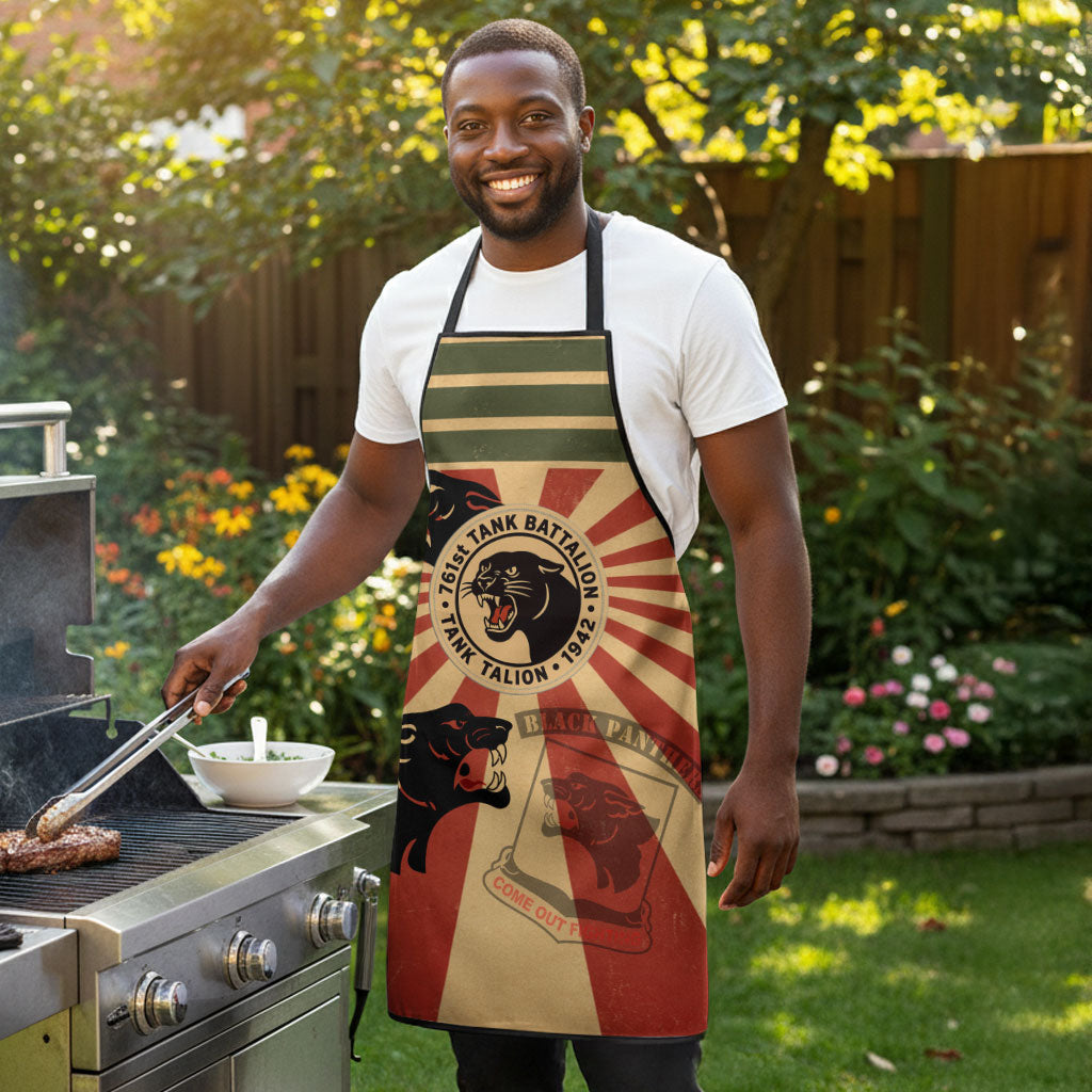 Black Panthers 761st Tank Battalion Apron Come Out Fighting Retro Military