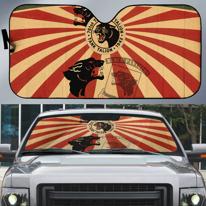 Black Panthers 761st Tank Battalion Auto Sun Shade Come Out Fighting Retro Military