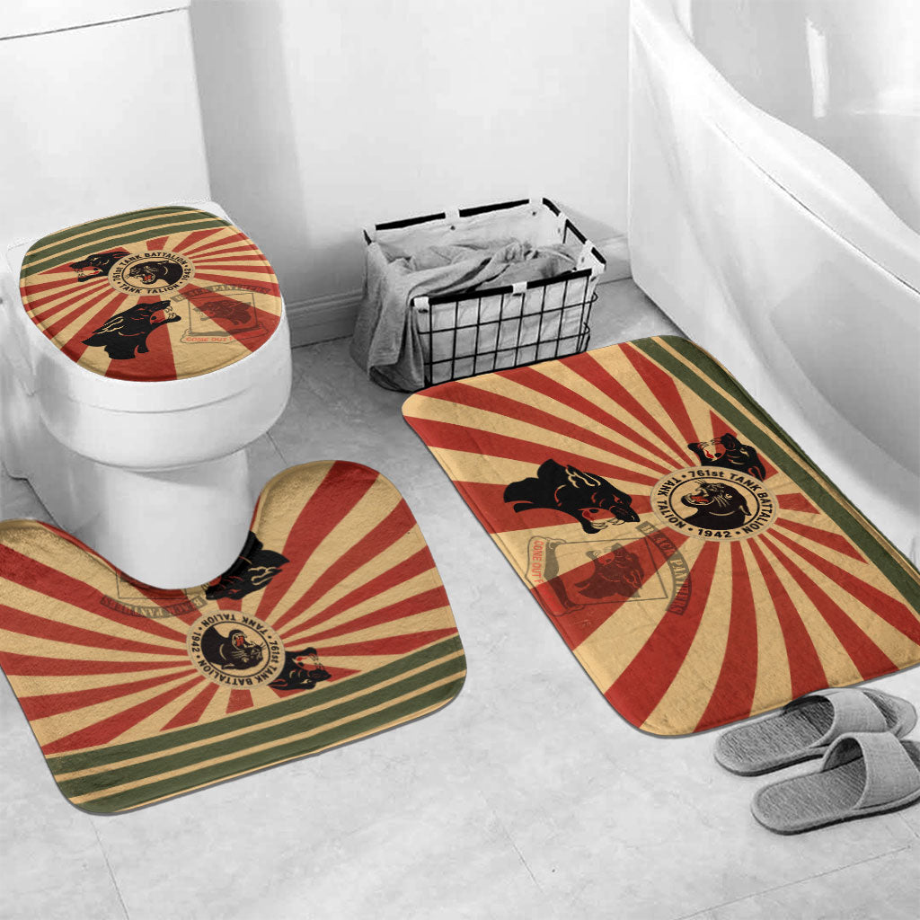 Black Panthers 761st Tank Battalion Bathroom Set Come Out Fighting Retro Military