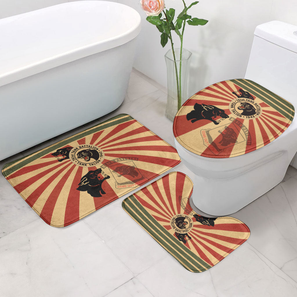 Black Panthers 761st Tank Battalion Bathroom Set Come Out Fighting Retro Military