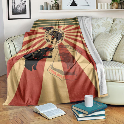 Black Panthers 761st Tank Battalion Blanket Come Out Fighting Retro Military