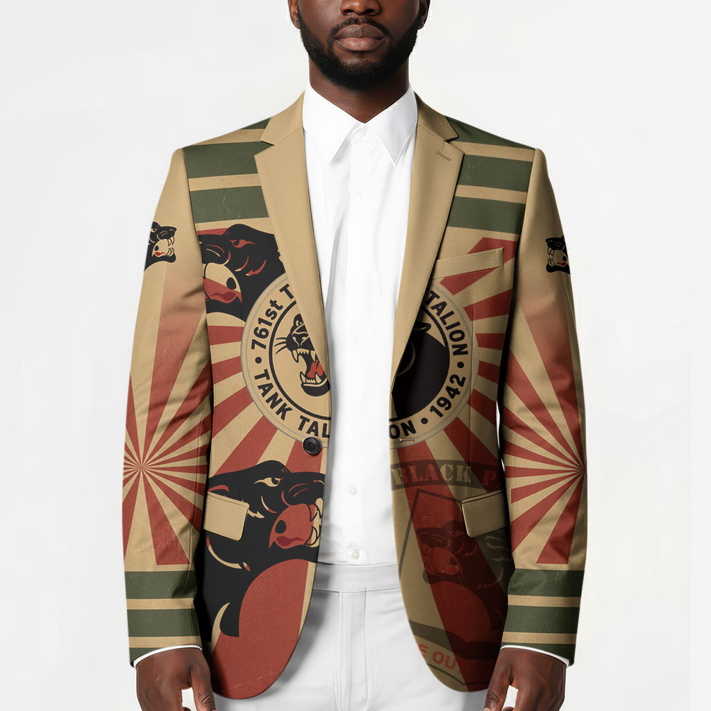 Black Panthers 761st Tank Battalion Blazer Come Out Fighting Retro Military