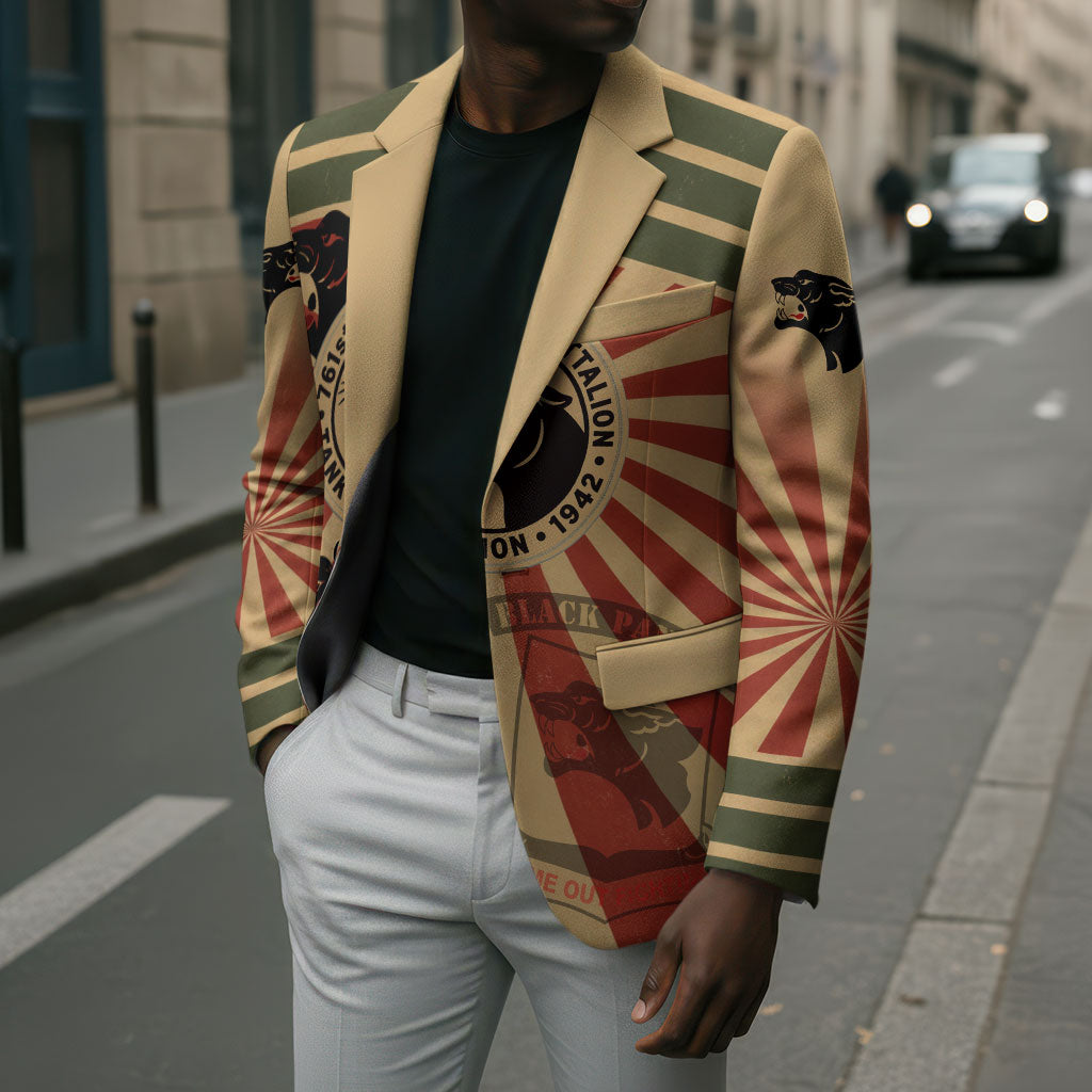 Black Panthers 761st Tank Battalion Blazer Come Out Fighting Retro Military