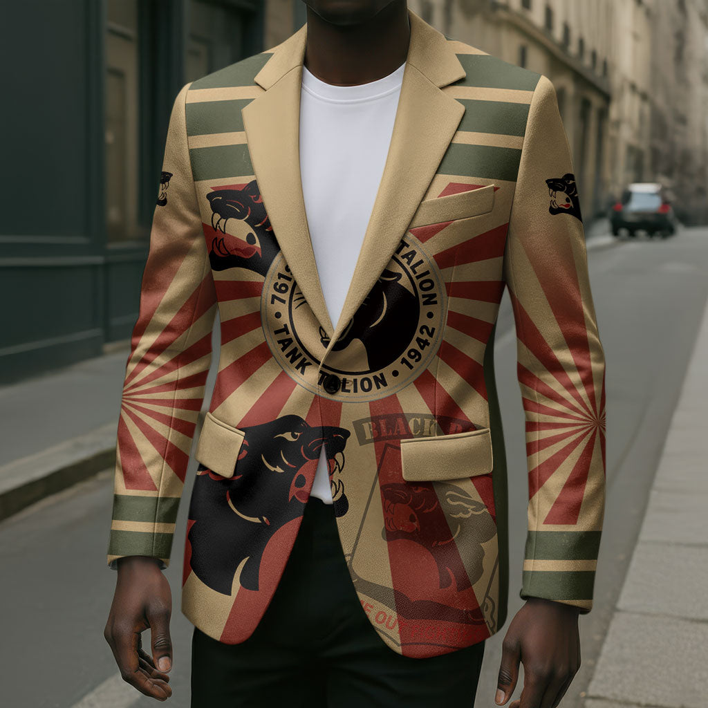 Black Panthers 761st Tank Battalion Blazer Come Out Fighting Retro Military
