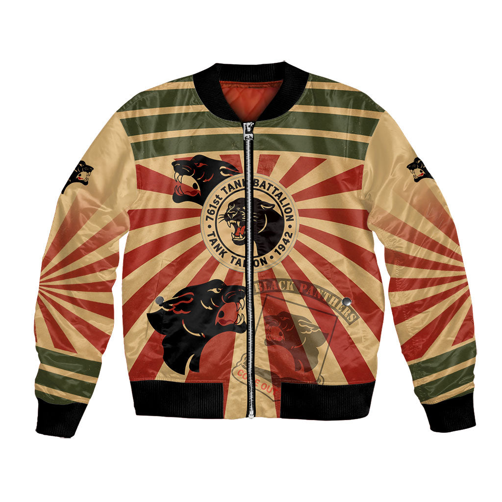 Black Panthers 761st Tank Battalion Bomber Jacket Come Out Fighting Retro Military