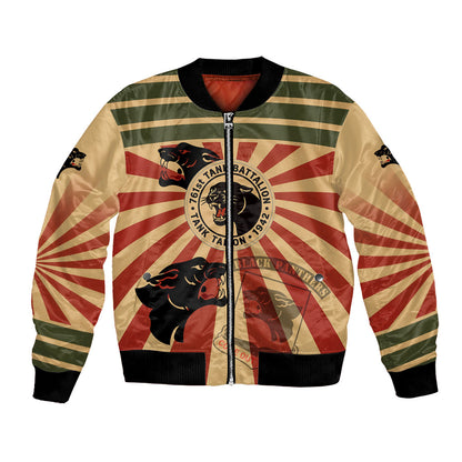 Black Panthers 761st Tank Battalion Bomber Jacket Come Out Fighting Retro Military