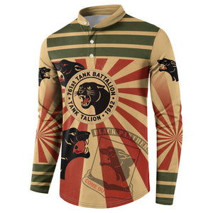 Black Panthers 761st Tank Battalion Button Sweatshirt Come Out Fighting Retro Military