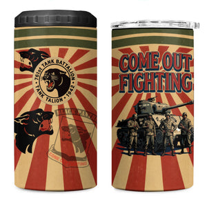 Black Panthers 761st Tank Battalion 4 in 1 Can Cooler Tumbler Come Out Fighting Retro Military