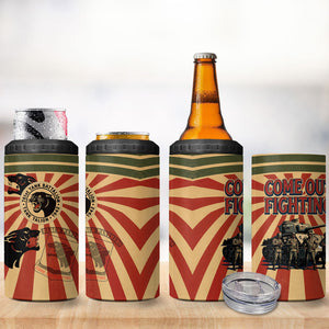 Black Panthers 761st Tank Battalion 4 in 1 Can Cooler Tumbler Come Out Fighting Retro Military