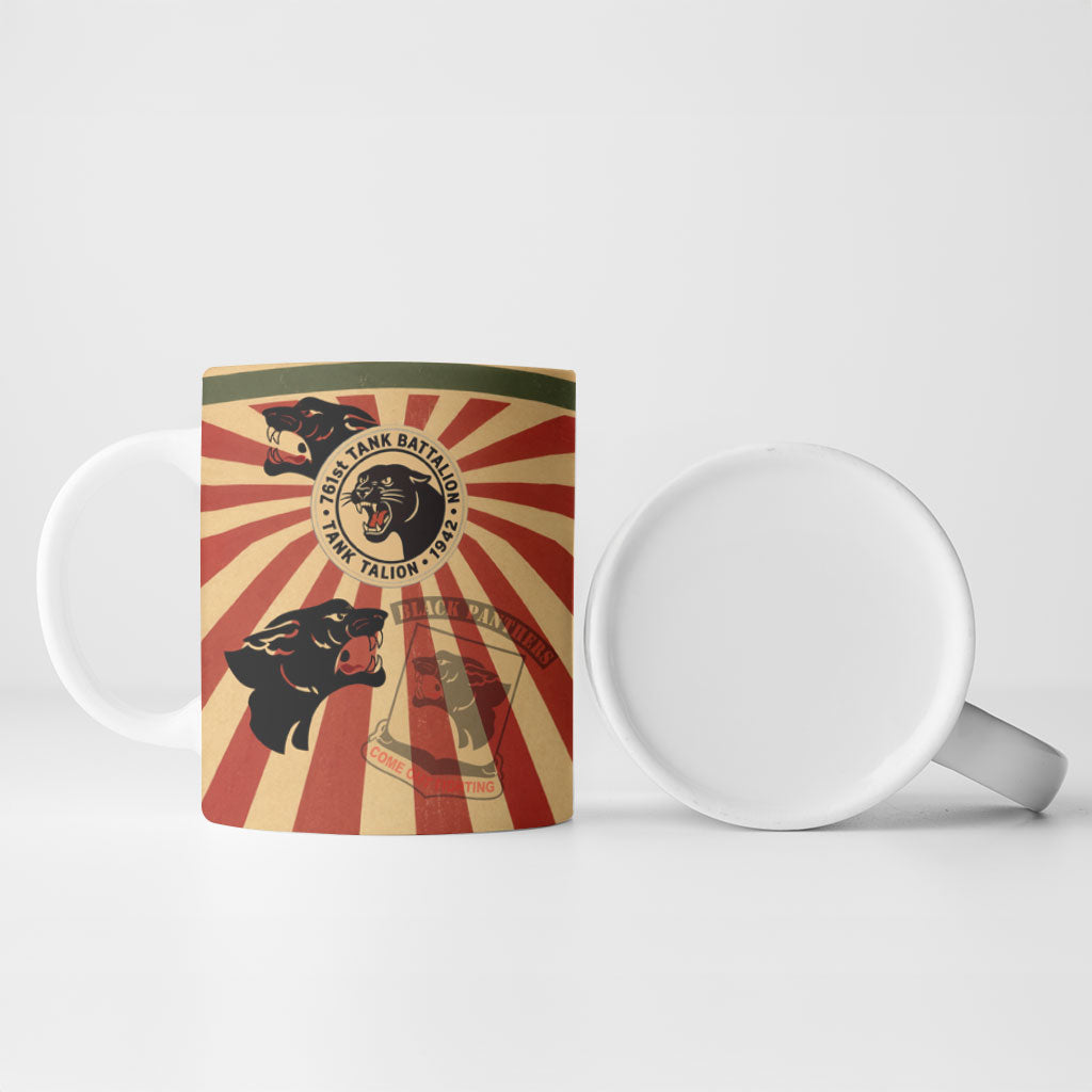 Black Panthers 761st Tank Battalion Ceramic Mug Come Out Fighting Retro Military