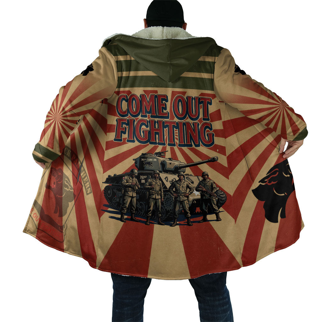 Black Panthers 761st Tank Battalion Cloak Come Out Fighting Retro Military
