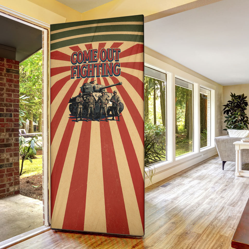 Black Panthers 761st Tank Battalion Door Cover Come Out Fighting Retro Military