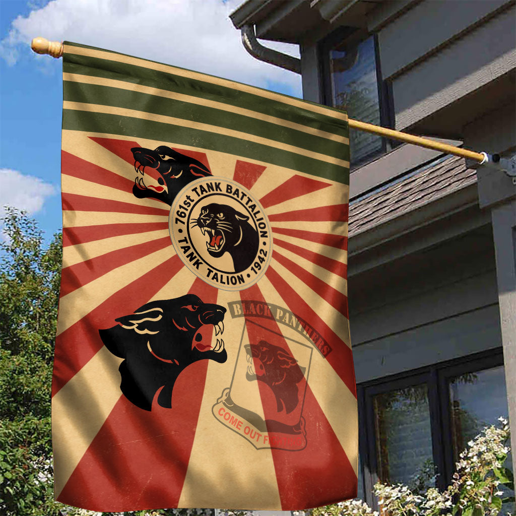 Black Panthers 761st Tank Battalion Garden Flag Come Out Fighting Retro Military