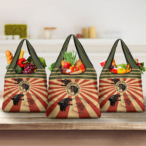 Black Panthers 761st Tank Battalion Grocery Bag Come Out Fighting Retro Military