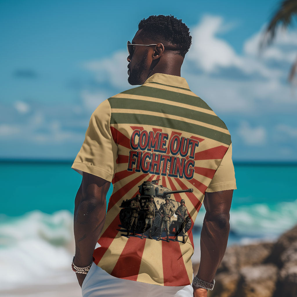 Black Panthers 761st Tank Battalion Hawaiian Shirt Come Out Fighting Retro Military