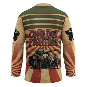 Black Panthers 761st Tank Battalion Hockey Jersey Come Out Fighting Retro Military