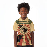 Black Panthers 761st Tank Battalion Kid Polo Shirt Come Out Fighting Retro Military