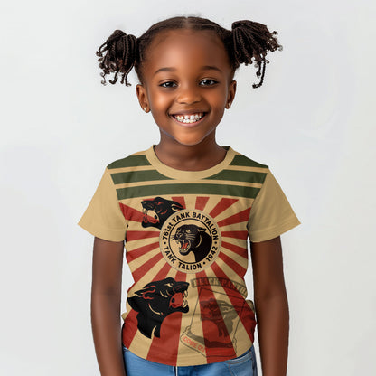 Black Panthers 761st Tank Battalion Kid T shirt Come Out Fighting Retro Military
